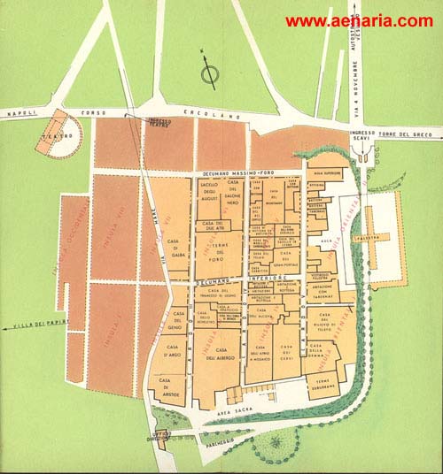 Pianta degli scavi di Ercolano
